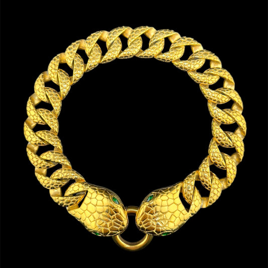 XL SNAKE CHAIN COLLAR(snake head)