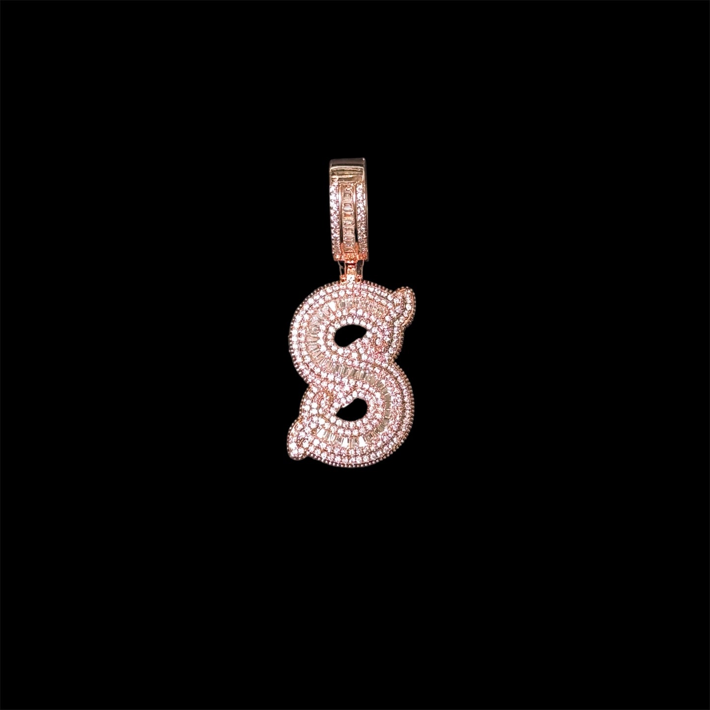 iced out initial pendant top