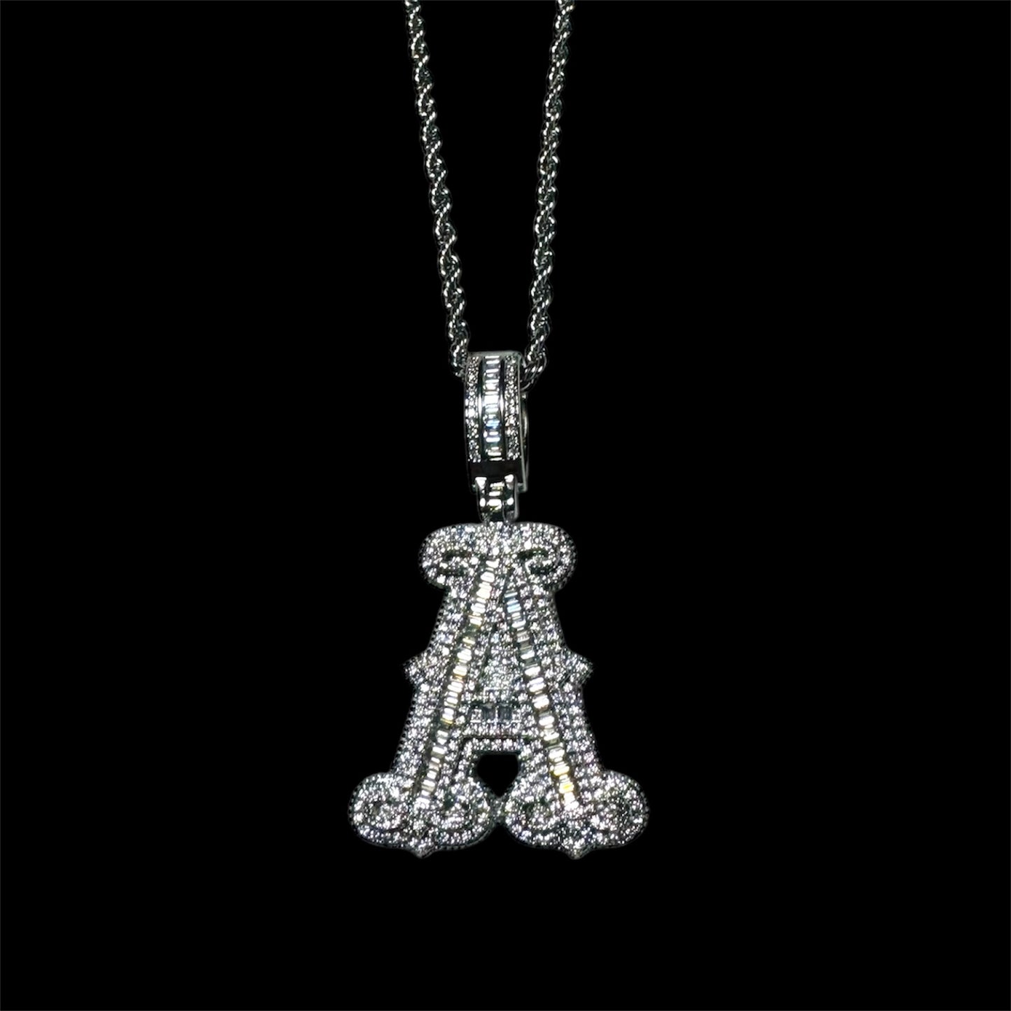 iced out initial pendant top