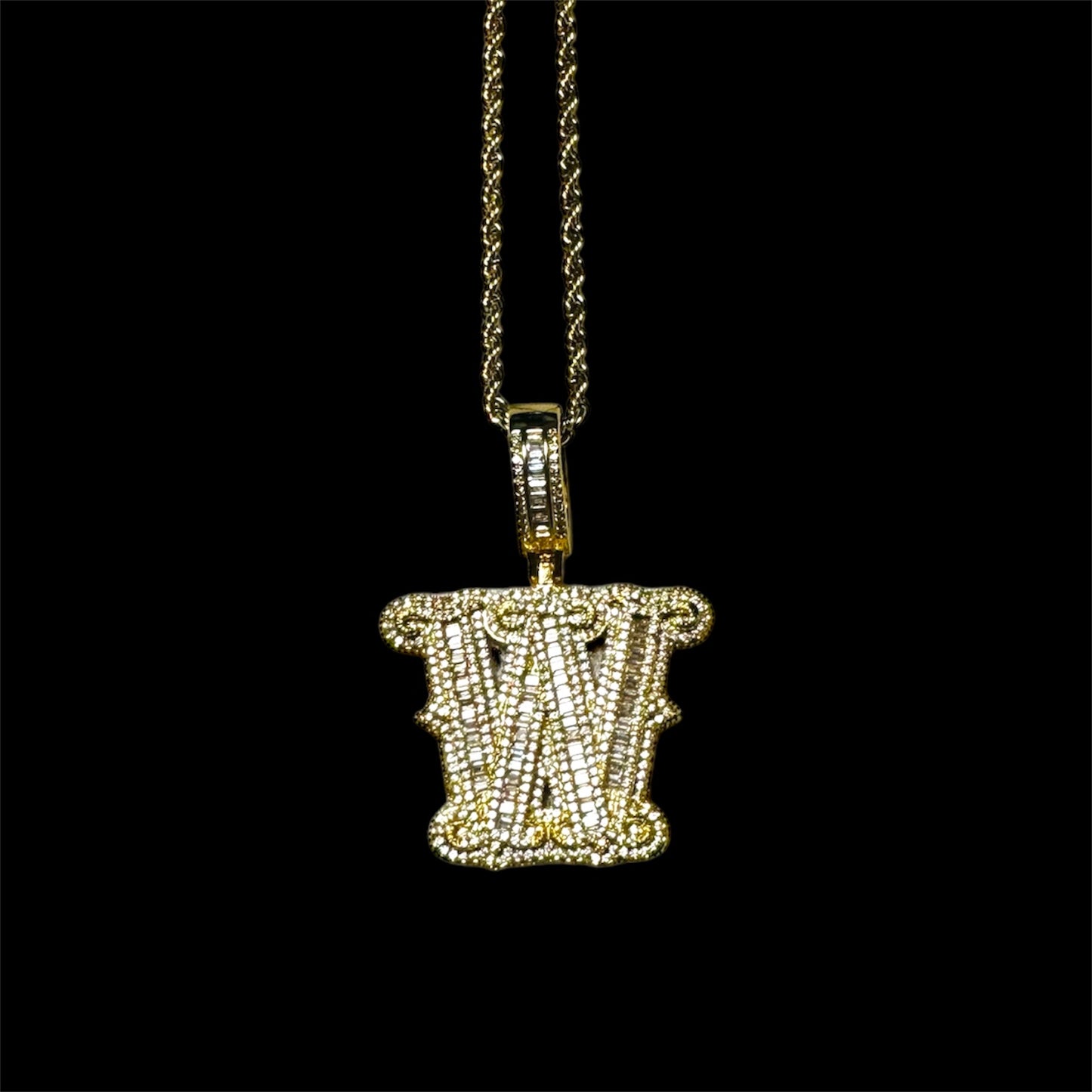 iced out initial pendant top