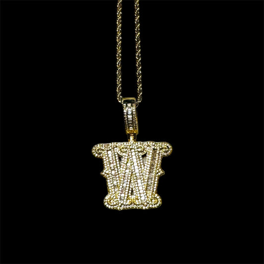 iced out initial pendant top