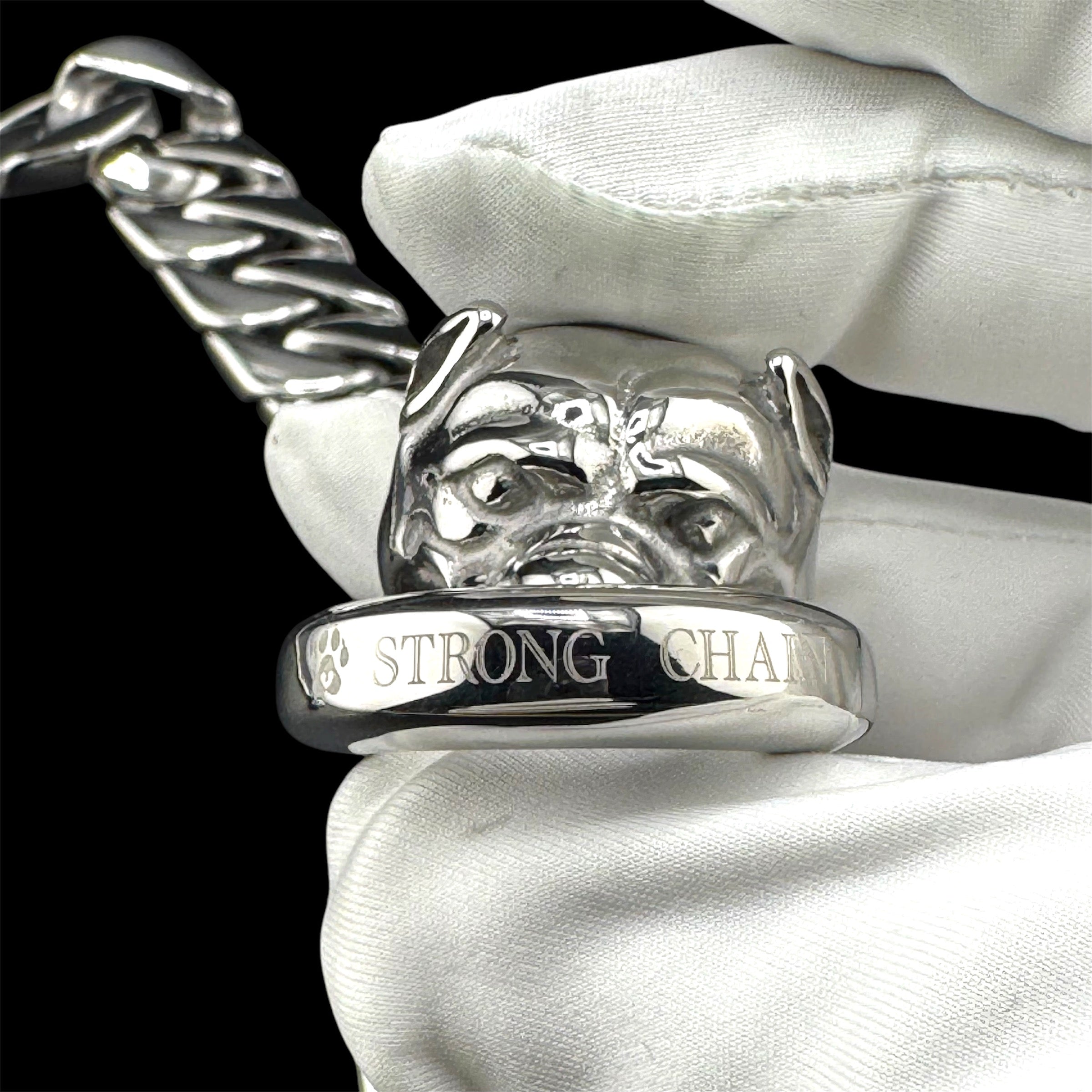 SMALL CUBAN CHAIN COLLAR(bully head) – STRONG CHAIN